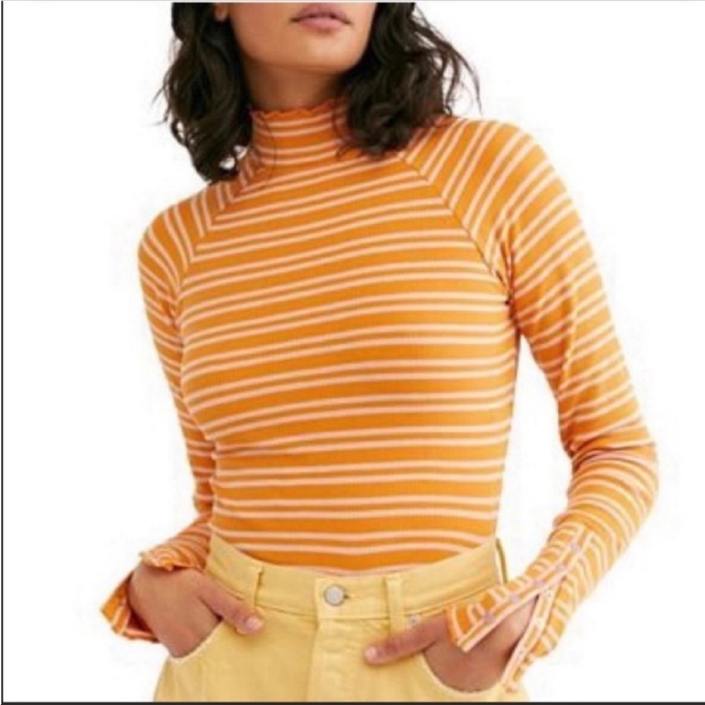 Free People Sunday Afternoon Striped Turtleneck NWOT